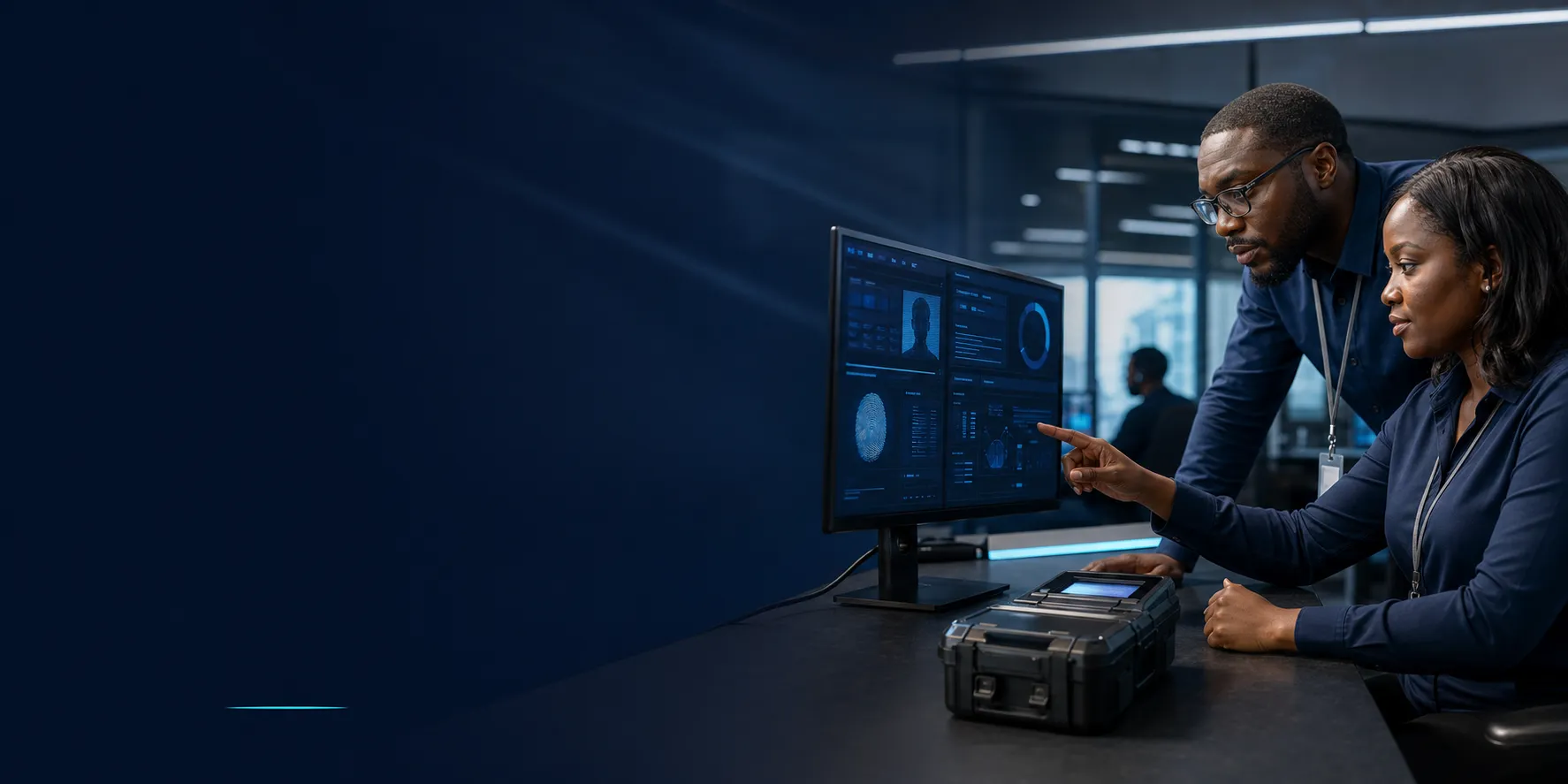 National identity operations team working with secure identity infrastructure