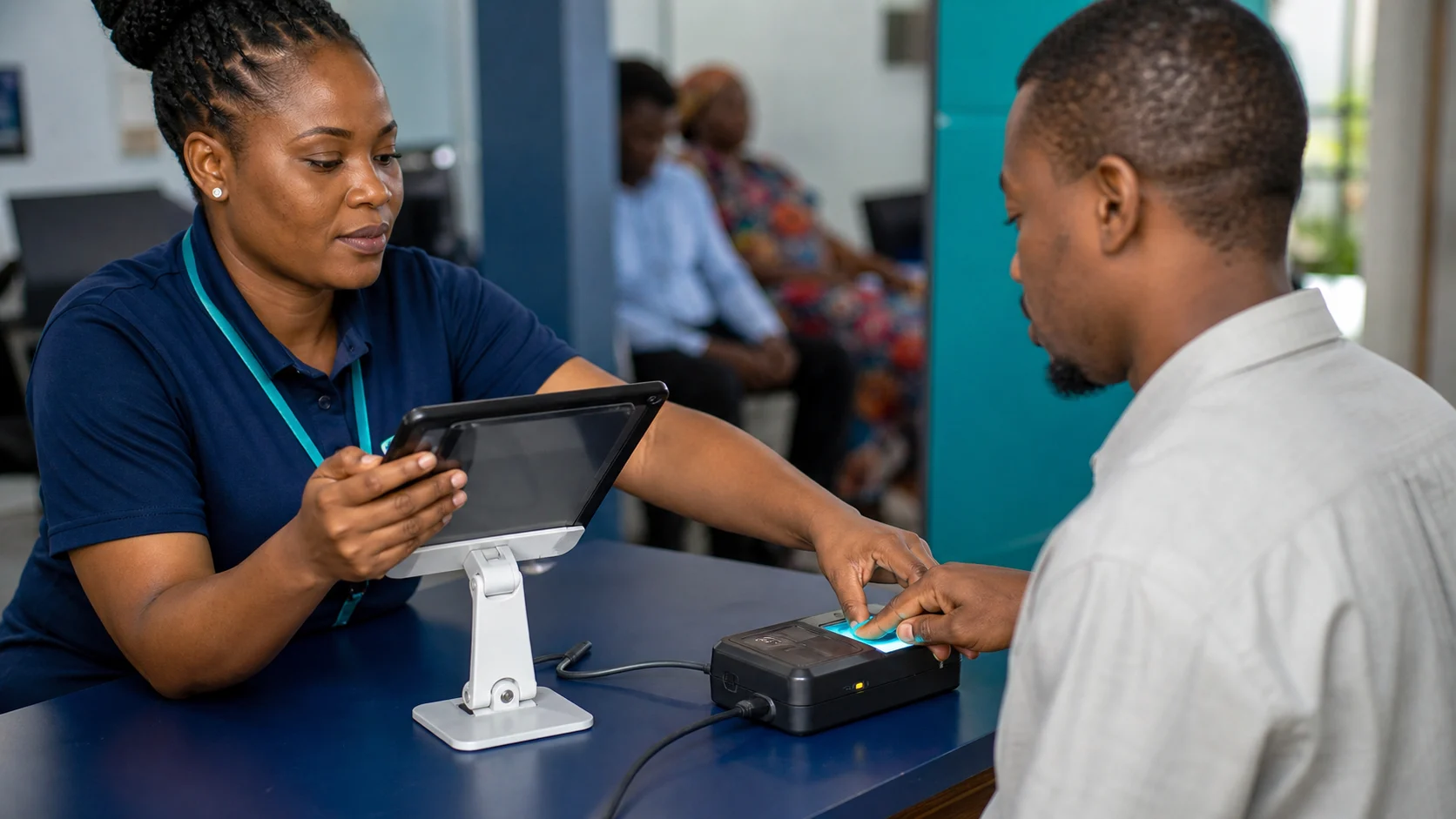 Assisted SIM registration and biometric enrolment in the field