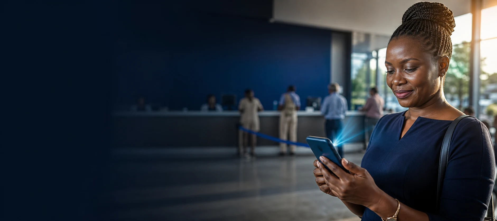 Citizen using a trusted digital identity service at a public service centre